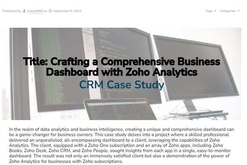 Crafting a Comprehensive Business Dashboard with Zoho Analytics
