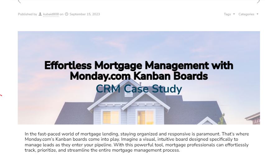 Effortless Mortgage Management with Monday.com Kanban Boards