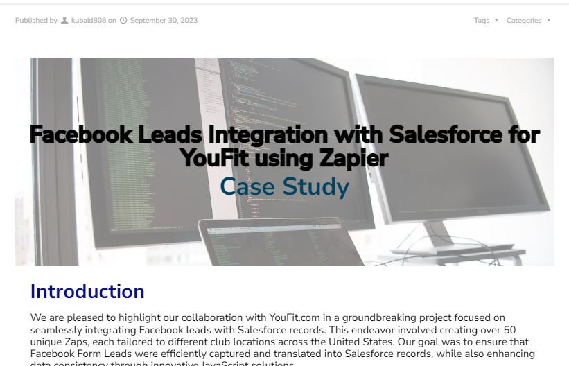 Facebook Leads Integration with Salesforce for YouFit using Zapier 1