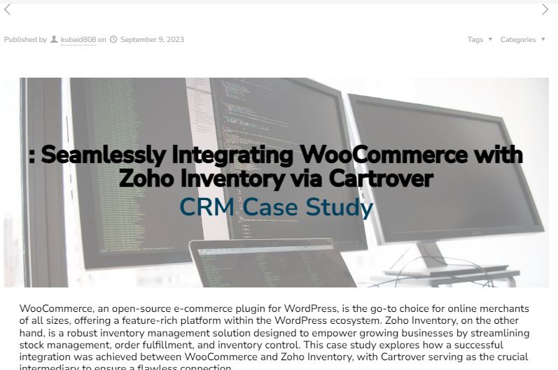 Seamlessly Integrating WooCommerce with Zoho Inventory via Cartrover