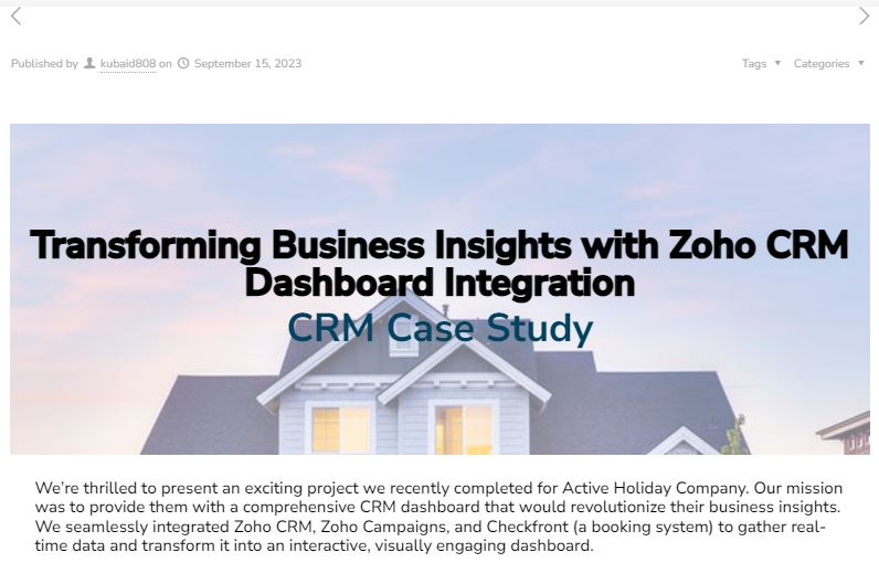 Transforming Business Insights with Zoho CRM Dashboard Integration